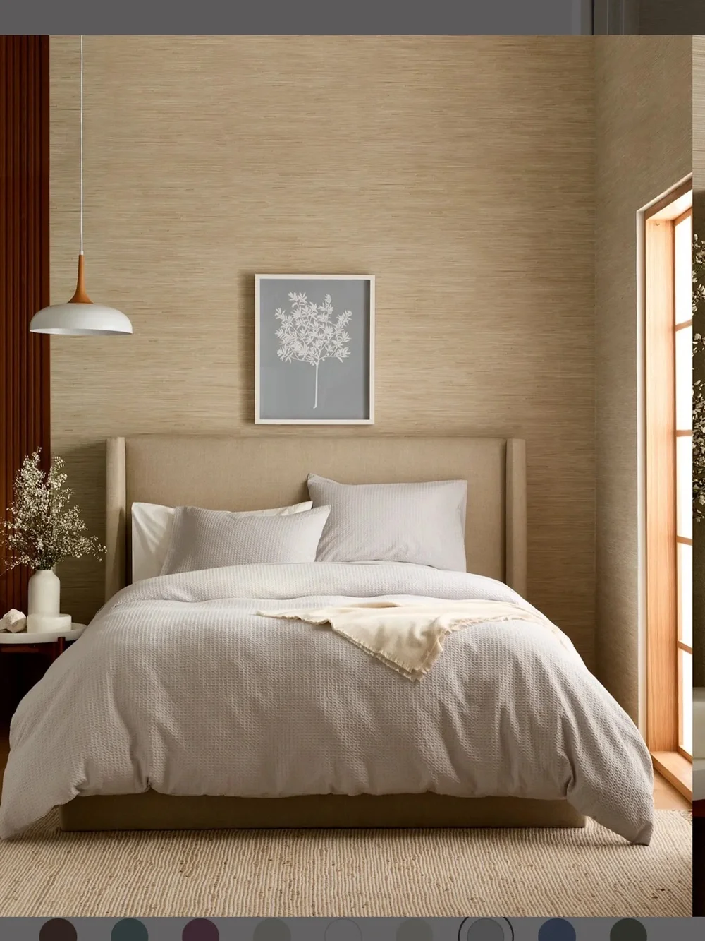 NWT Quince Organic Luxe Honeycomb Light Grey Duvet Cover!